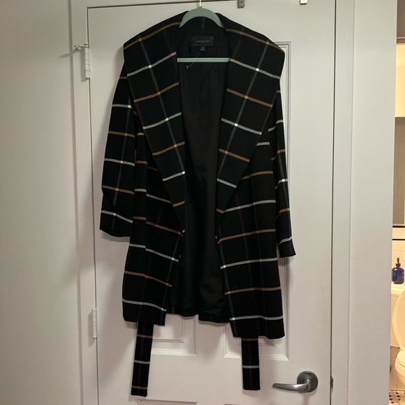 Ann Taylor Windowpane Belted Jacket - Picture 3 of 6